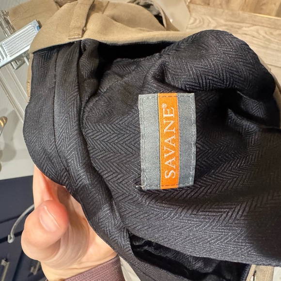 Savane Mens Khaki Comfort Waist Microfiber Performance No Iron Pants - Picture 3 of 3